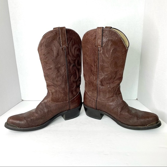 Men's Durango Brown Leather Steel Toe Western Cowboy Work Boots Size 8 D - Picture 6 of 15